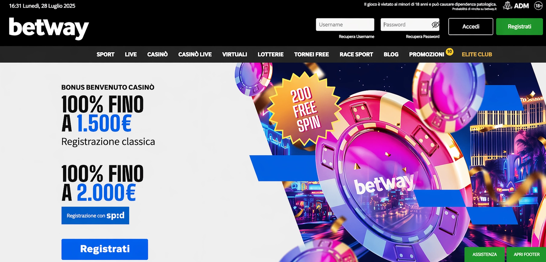 Betway casino non AAMS – 20 anni di gambling online 2026