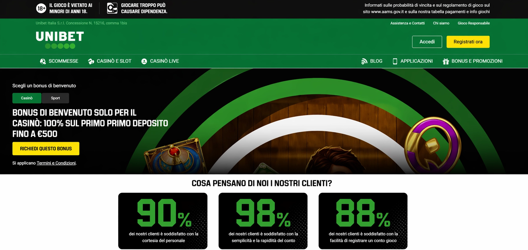 Unibet casino non AAMS – concretezza nordica e giochi live 2026