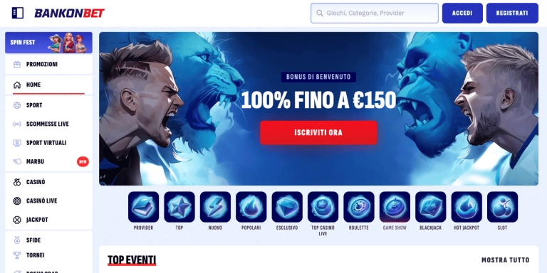 BankonBet casino non AAMS che paga subito – bonus e crypto 2026