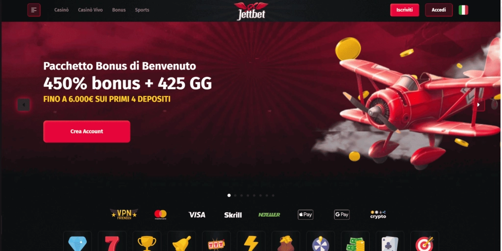JettBet casino non AAMS che paga subito – 9000 giochi 2026
